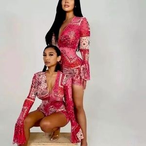 Y2K Dance Beach Party Bandana Print Dress Rouched Valentine’s Day